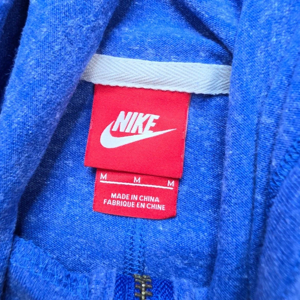 Nike Gym Hoodie Womens Medium Blue Heather Full Zip Swoosh Sweater Ladies